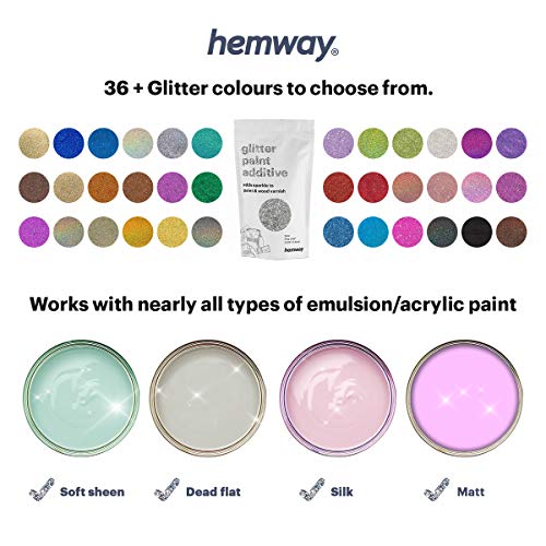Hemway Silver Glitter Paint Additive 100g / 3.5oz for Acrylic Latex