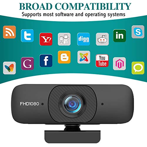 HD-Webcam-1080P-with-Microphone-for-PCComputerMac-Laptop-Desktop-USB-20-Web-Camera-with-Auto-Focus-Image-Optimization-for-Video-Streaming-Recording-Conference-Gaming-Online-Classes