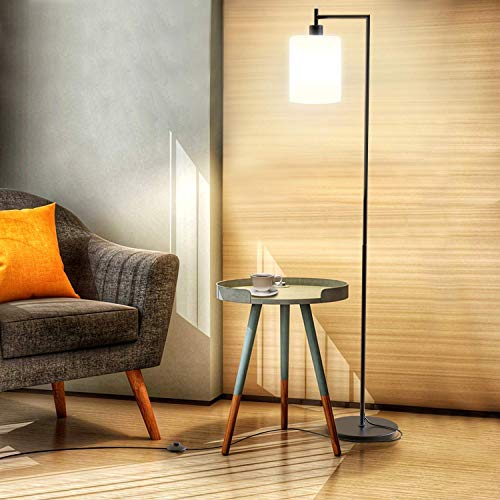 Floor Lamp For Living Room Industrial Standing Lamp With White Jade Glass Shade Modern Floor Lamp For Bedroom Foot Switch Black Floor Lamp 11w Led Bulb Included Pricepulse