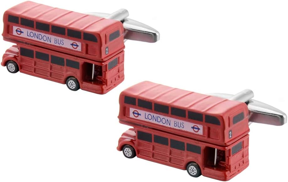Jialan Jewelry London Bus Cufflinks Theme Stainless Steel Cufflinks in Box