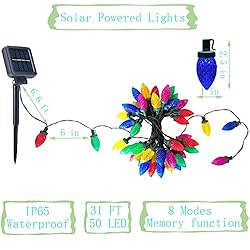Outdoor Solar Christmas Lights C9 Strawberry String