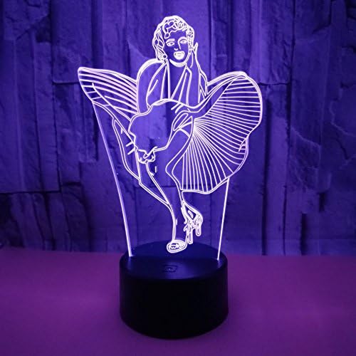 3D Optical Illusion LED 7 Colors Touch Table Desk Lamp Gift For Festivals Balloon Marilyn Monroe
