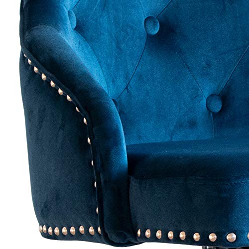 Irene House Modern MidBack Tufted Velvet Fabric Computer Desk Chair