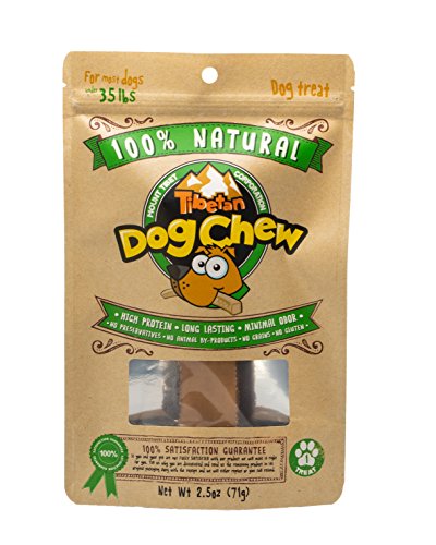 Tibetan Dog Chew-100% Natural Dog Chew, Medium, 1 Chew Per Pack, 2.5 Oz