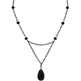 Sacina Goth Layered Dainty Black Y Necklace, Gothic Emo Grunge Necklace, Goth Jewelry, Christmas Jewelry Gift for Women