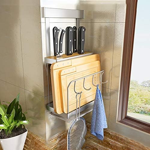 Wall Mounted Knife Block Cutting Board Chopper Holder, Hanging Knife