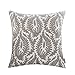 HWY 50 Grey Gray Decorative Throw Pillow Covers 18x18 Inch (1 Piece), Embroidered Cotton Farmhouse Cushion Cover Pillow Case for Sofa Couch Living Room Bed Bedroon, Floral Branches
