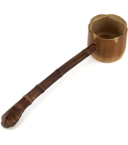 Bamboo Garden Watering Scoop - Long Handle Japanese Style Ladle For Plants