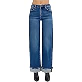 Risen Jeans - Tummy Control High Rise Cuffed Wide Jeans (31" Cuffed Inseam) - PW21046 - Includes Official Tag