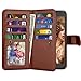 Tekcoo Compatible for LG K20 V/LG K20 Plus/LG Harmony/LG Grace/LG V5 / K10 2017 PU Leather Wallet Case, Luxury ID Credit Card Slots Holder Flip Cover [Detachable Magnetic Hard Case] - Brown