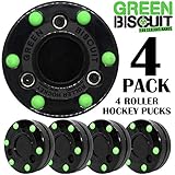 Green Biscuit Roller Hockey Puck 4 Pack