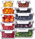 Glass Food Storage Containers with Lids - Glass Meal Prep Containers Glass Containers For Food Storage with Lids 20 Pcs. Glass Storage Containers with Lids Glass Food Containers Glass Lunch Containers
