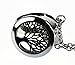 Wild Essentials Tree of Life Essential Oil Diffuser Necklace, Stainless Steel Locket Pendant with 24 inch Chain, 12 Color Refill Pads, Customizable Color Changing Perfume Jewelry for Aromatherapy
