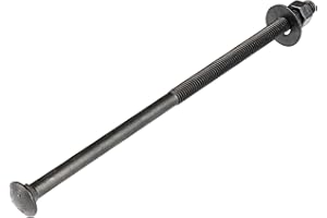 1/2 in. x 12 in. Black Carriage Bolt Kit Includes 12 Bolts, 12 Washers, and 12 Nuts, Ceramic Black Ruspert Coated for Exterior Use - 2X Rust Resistance of Galvanized by Makers Bolt