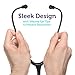 White Coat Dual Head Stethoscope, Lightweight and Acoustical with Protective Case – Jet Black Plus LED Pen Light Pupil Gauge