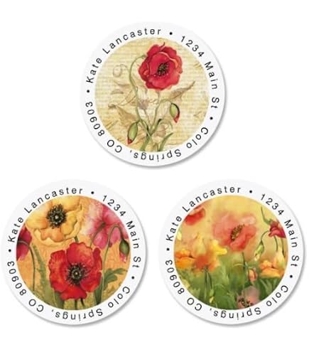 Sage Advice Round Return Address Labels (4 Designs) - Set Of 144 1-1/2\" Diameter Self-Adhesive, Flat-Sheet Labels