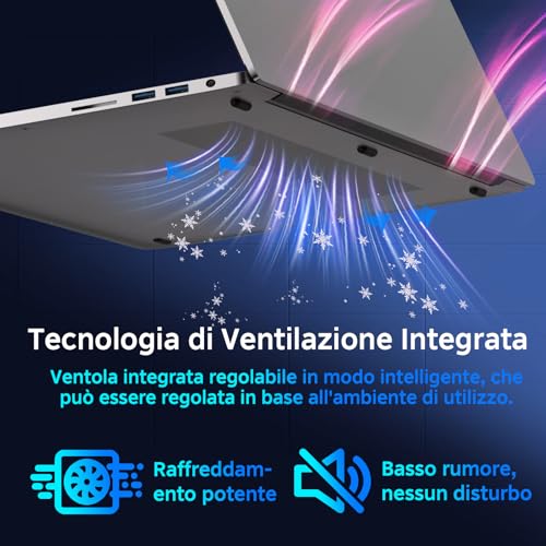 bvate Laptop Gaming 16 GB RAM 512 GB 1TB SSD Expansion Core i3 (up to 3.2 GHz) Notebook 16 Inch Laptop 1920 x 1200 IPS UHD 5G WiFi with Mouse & Keyboard Stickers Italian-Grey | Schermo IPS 1920×1200 FHD+, CPU fino a 3,2GHz, 5G WiFi, Mouse e adesivi tastiera italiana inclusi