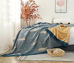 MSGKV Boho Throw Blanket 100% Cotton Blanket Woven