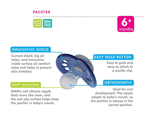 MAM Animal Orthodontic 2 Piece Pacifier, Boys, 16+ Months