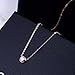 WaMLFac 18K Women's Titanium Steel Rose Gold Plated Golden Short Chain Single Zircon Clavicle Necklace 17 Inch