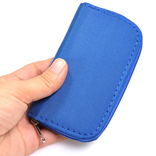 Memory Card Cases, 2 Packs Bestshoot Memory Card Holder Bags Pouch Organizer Keeper 22 Slot SD Micro SD CF SDHC SDXC MMC Secure Digital Compact Flash Cards Wall Bags for Media Storage (black + purple) - Thumbnail 3
