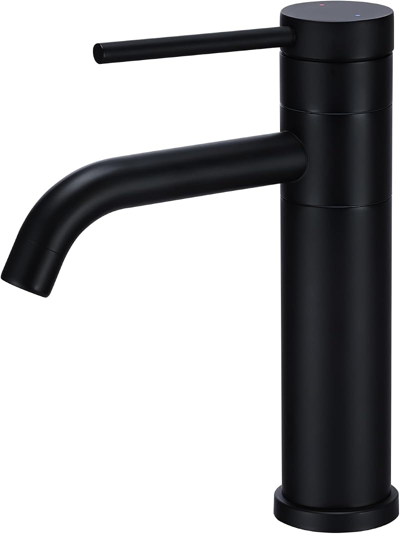 Peppermint Black Bathroom Basin Mixer Tap Swivel Spout Modern Sink Mono Lever