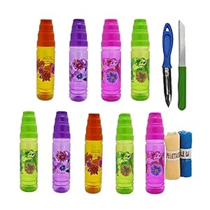 RED WIND Unbreakable Leak Proof Fridge Water Bottles_1 Litre_Set Of 9_Multicolor With 2 Fridge Net_1 Peeler_1 Knife…