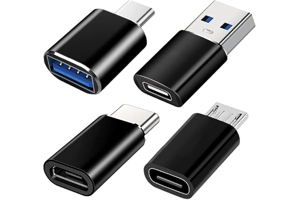 USB C Adapters Type C to USB 3.0 OTG Adapter, Micro USB to USB C Adapter Compatible with Galaxy Smartphones, Laptops, PC, in