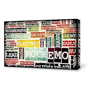 Words Collage Design Painting Artwork for Home Framed