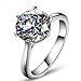 TenFit Jewelry Elegant 4ct Round Cushion Cut Solitaire Halo Diamond Wedding Engagement Ring,Size 4.5
