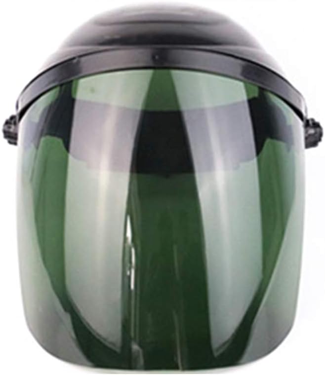 GwUzsfu Protective Full Face Cover Visor Shield, Flame Cutting Grinding Fog Dust Proof Face Shield Black with Grey Lens