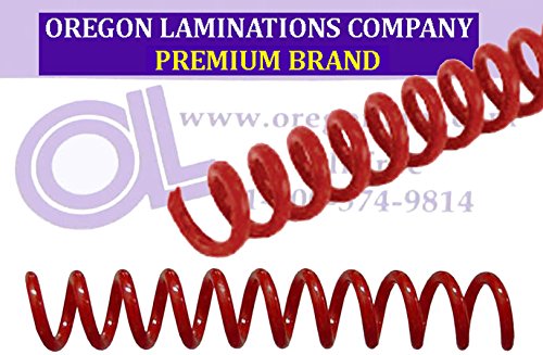 Spiral Binding Coils 6mm (Â¼ x 36-inch) 4:1 [pk of 100] Ruby Red (PMS 194 C)