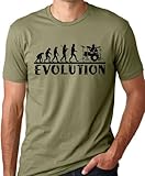 Drummer Evolution Funny T-Shirt Drums Humor Tee Olive L
