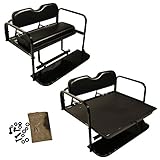 EZGO TXT Golf Cart Rear Flip Folding Back Seat Kit, 1995 And Up - All Factory Colors (Black Cushions)