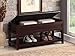 RAAMZO Espresso Bonded Leather Entryway Shoe Bench Shelf Storage Organizer