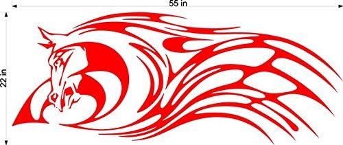 Thoroughbred Horse Equestrian Riding Speed Tribal Animal Flames Motor Cross Street Track Motorcycle Racing Trailer Decals Stickers Mural One Color 2 Graphics AF23