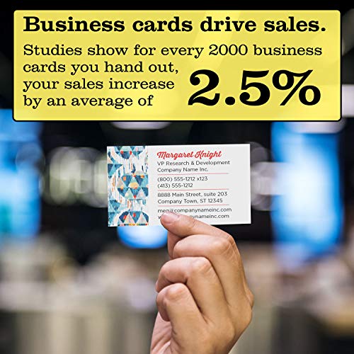 Buttonsmith Custom Premium Printed Business Cards - 3.5"x2" - Quantity 500 - Double-Sided, 110 lb Smooth Touch - Ikat - Made in The USA - Thumbnail 2