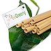 Set of 10 Bamboo Straws by BeeGreeny – 8 Inches Natural Reusable Drinking Straw - With Cleaning Brush & Storage Pouch – Eco-friendly Replacement for Plastic Ones