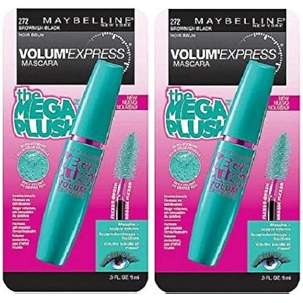 Amazon Com Lot Of 2 Volum Express The Mega Plush Mascara By Maybelline 272 Brownish Black Beauty