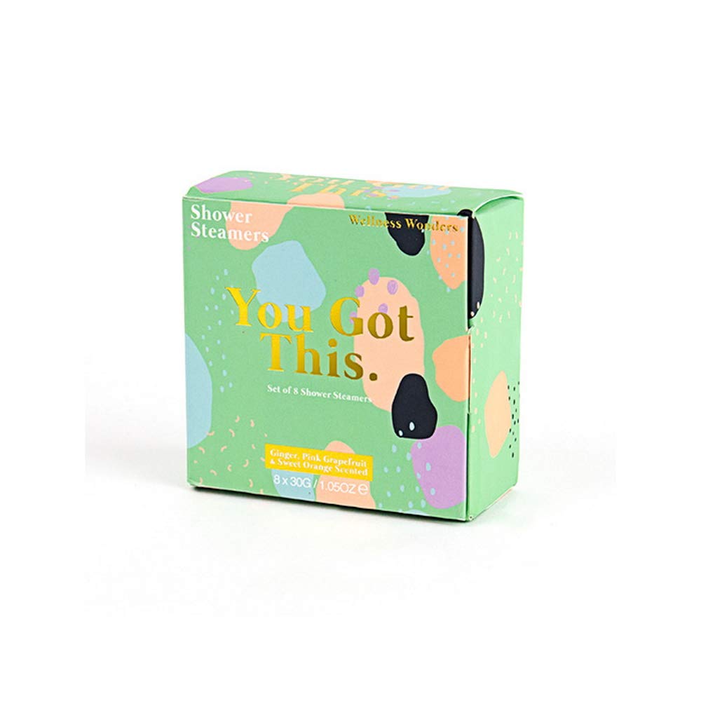 You Got This Shower Steamers - Ginger, Grapefruit and Orange Scented Wellness Wonders - Pack of 8 Shower Bombs - Pampering Gift Idea