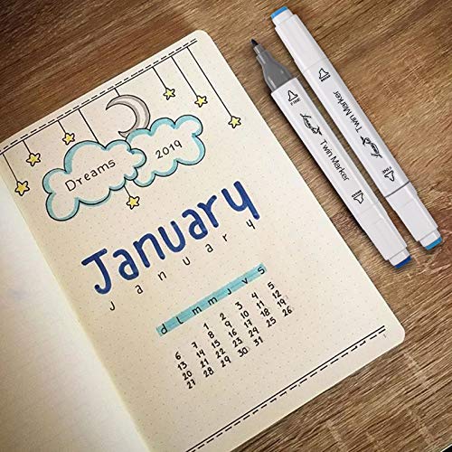 L\'émouchet 50 Colors Alcohol Markers, Dual Tips Permanent Art Markers with Leather Carrying Bag for Kids, Artist, Students, Art Markers Set for Sketching, Coloring, Calligraphy and Illustration