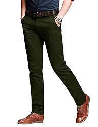 Match Mens Slim-Tapered Flat-Front Casual Pants