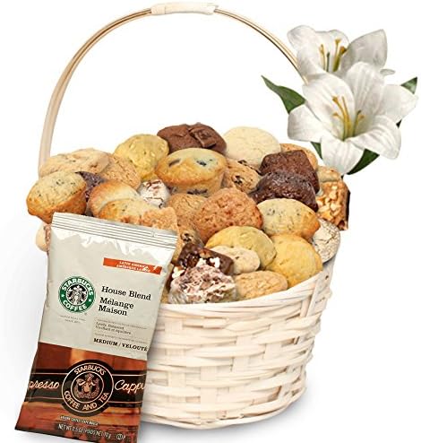 Simply Scrumptous Delectable Delights Muffin, Brownie & Cookie Gift Basket With Coffee
