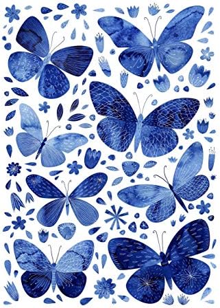Notes: A Blank Isometric Graph Paper Notebook with Blue Watercolor Butterfly Cover Art Paperback – June 27, 2019
