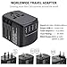 International Travel Adapter, Worldwide Travel Charger with 3 USB+3.0A Type C Ports Power Converters for EU, UK, USA, AU, Europe & Asia, All-in-one Universal Wall Plug Multi-Outlets Electrical Adapter