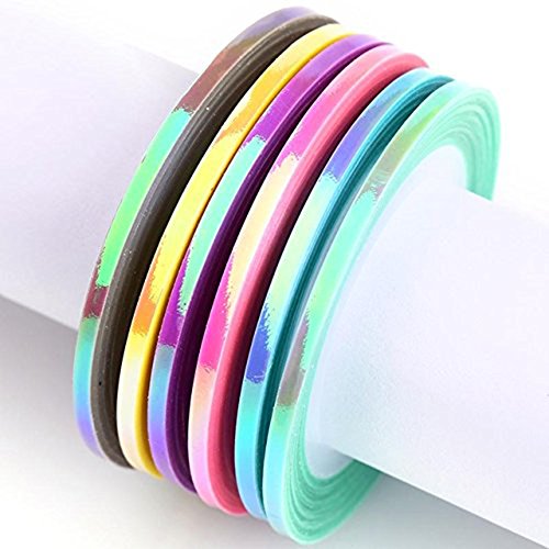 MEILINDS Nail Art Striping Tape Line Mermaid Candy Color 1mm 2mm 3mm Adhesive Sticker DIY Nail Manicure Tools Decals Decoration 18 PCS - Thumbnail 5