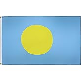 AZ FLAG - Palau Flag - 2x3 Ft - 100D Polyester Palauan Banner with Two Metal Grommets - Fade Resistant - Vivid Colors - 2' x 3' Feet - 90x60 Cm
