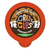 Crazy Cups Flavored Decaf Coffee, for the Keurig K Cups 2.0 Brewers, Caramel Pecan Cluster, 88 Count