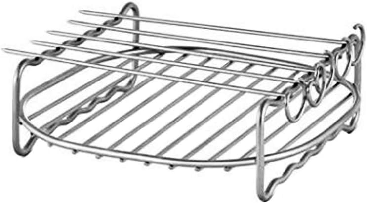 JJDD Double Layer Rack with Skewers,1 Pack Stainless Steel Mult Double Layer Rack Air Fryer Accessories Replacement HD9904 Compatible with HD9220 HD9232 HD9233 HD9641 HD9646
