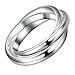 BOHG Jewelry Womens 925 Sterling Silver Plated Triple Interlocked Rolling Eternity Ring Love Wedding Band